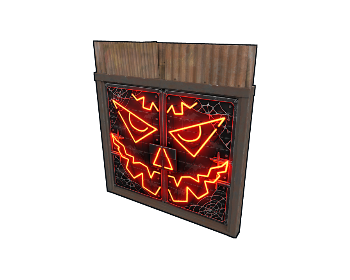 Neon Pumpkin Metal Double Door